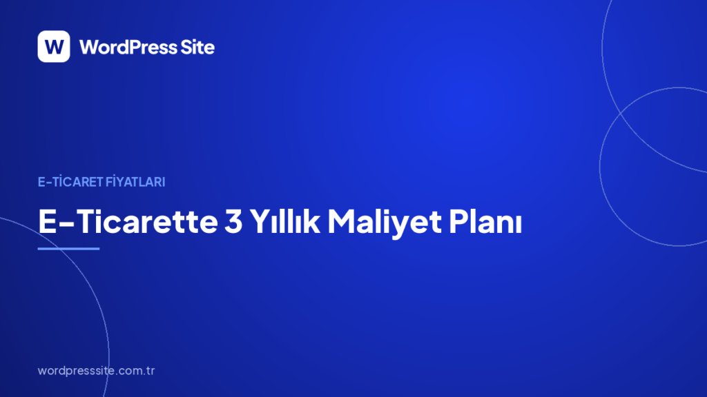 E-Ticarette 3 Yıllık Maliyet Planı